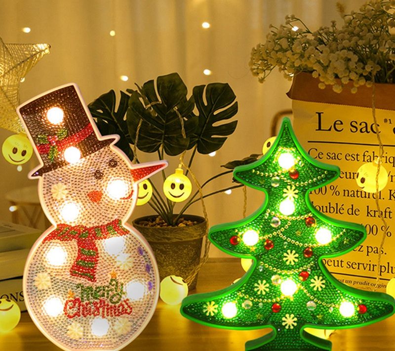 2021 DIY Diamond Painting Kit Night Light,Christmas Tree Lights Diamond