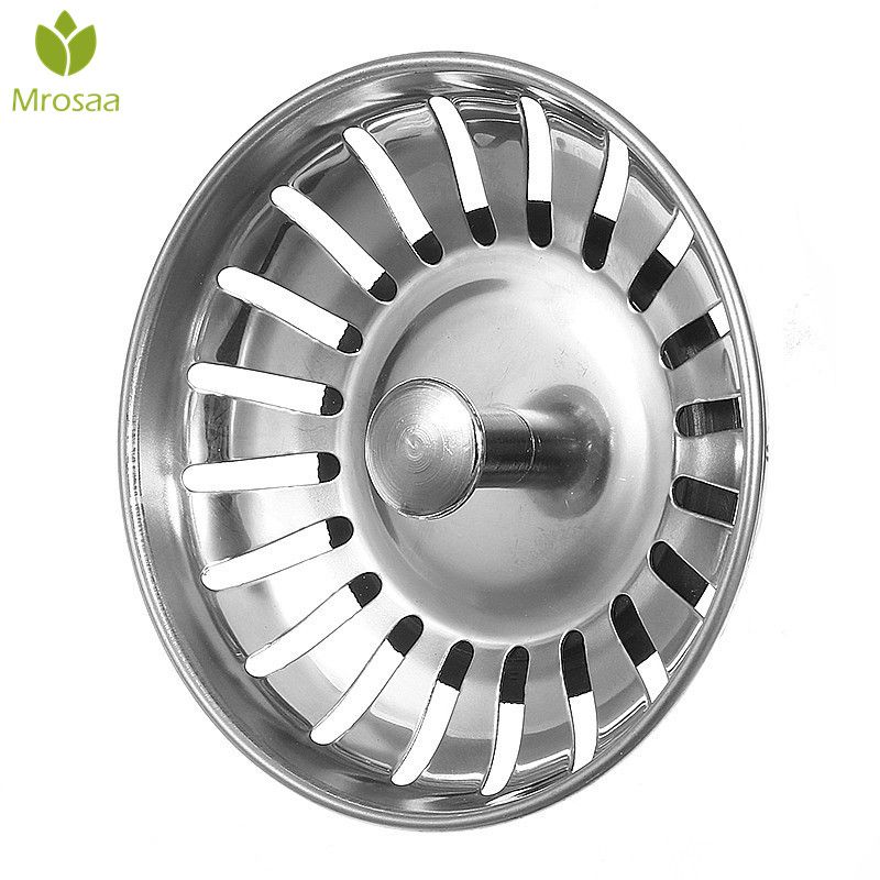 1Pc Stainless Bath Basin Kitchen Sink Strain Waste Plug Chrome Stopper