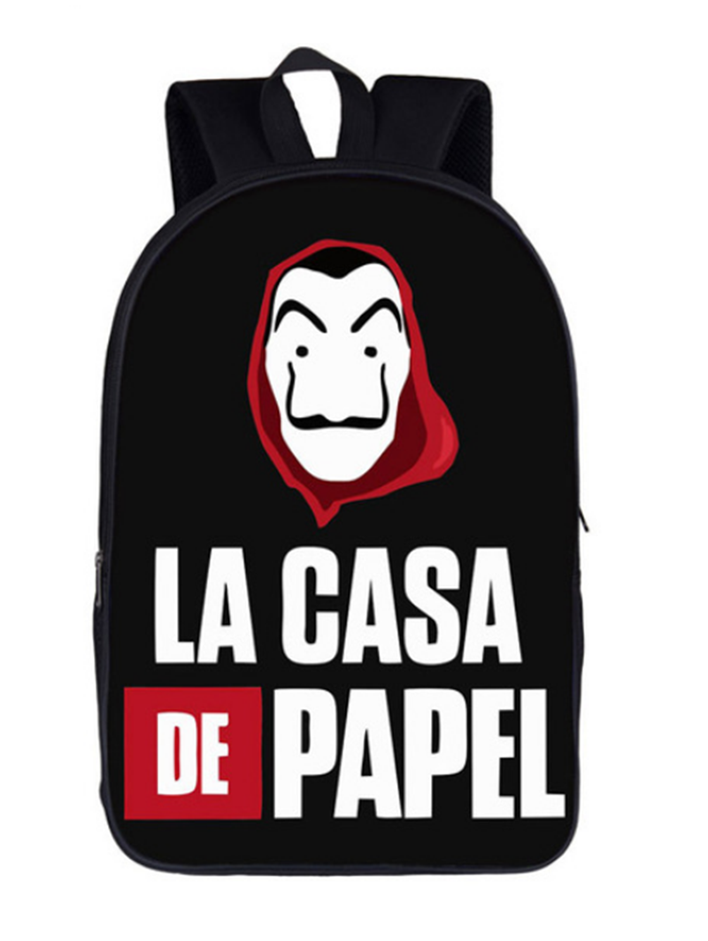 Money Heist Print Students Backpack Lacasa De Papel Men Rucksack