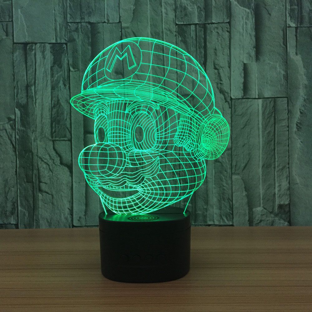 Illusion 3d Led Salon Cadeau Changeant De Nuit Décoration Acrylique 7 Lampe Super Mario Couleurs Méditation Lumière Chambre TlKcJF1