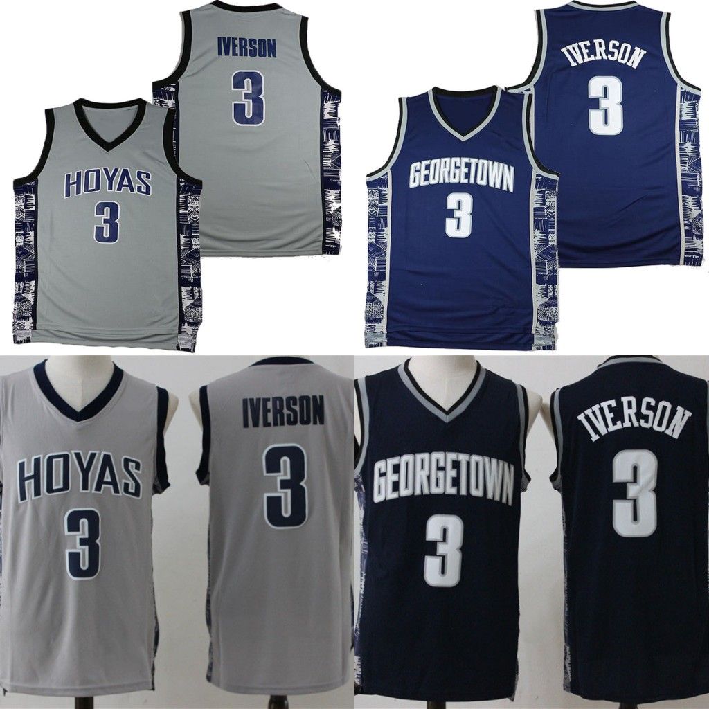 2020 NCAA Hoyas 3 Allen IversonCollege Basketball Jerseys