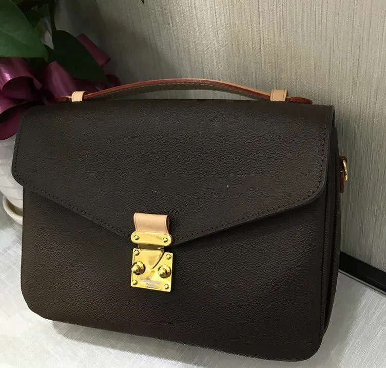 2019 High Quality Genuine Leather Women Handbag Pochette Metis Classic Style Brown Shoulder Bags ...
