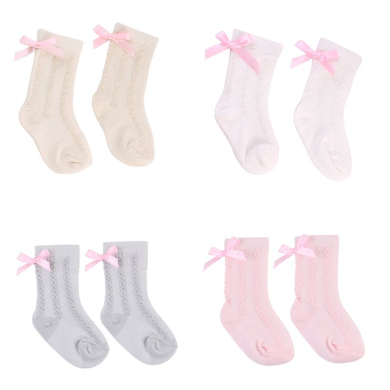 baby girl knee high bow socks