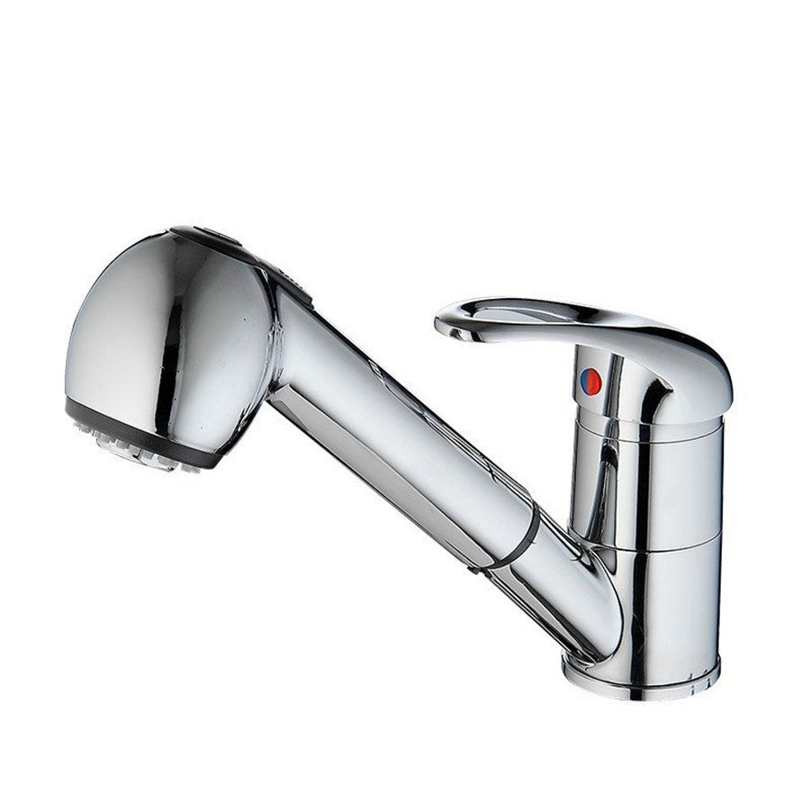 Pull Out Kitchen Faucets European Style Sink Bright Chrome Tap Rotatable Cold Hot Bathroom Mixer Bath Faucet