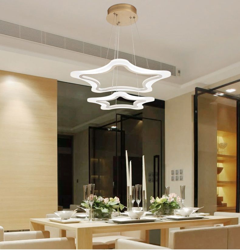 Modern Acrylic Led Pendant Light Fixtures With Remote Control Kitchen Dining Living Room Hanging Rope Lamp Home Lighting 220v Le81