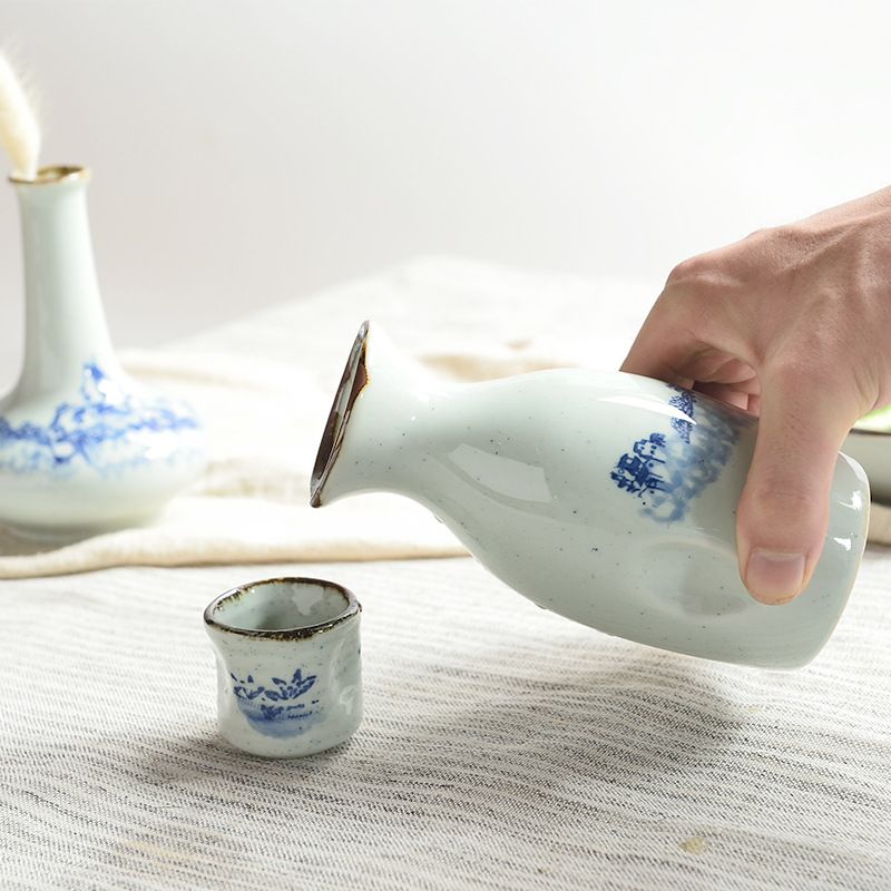 2020 Basic Ceramic Sake Bottle Flask Sake Cup Antique Blue And White