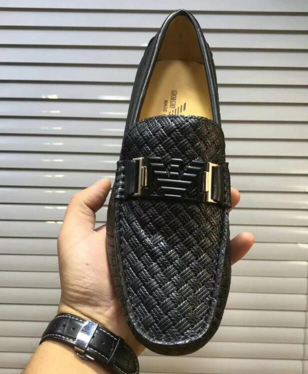 Ongc Free Shipping High Quality New Products Men S Peas Shoes Shoes Full Leather Uppers A Pedal Set Foot Shoes Fashion Atmosphere 38 44 - 