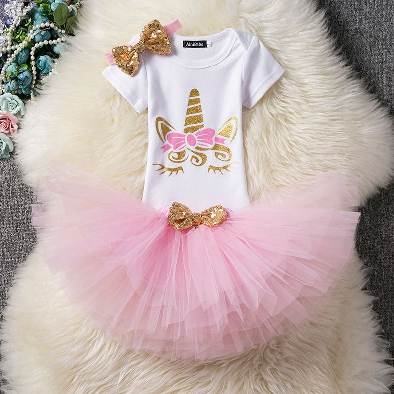 2019 Baby Girl 1st Birthday Outfits Unicorn Party Wear For 2 Year
