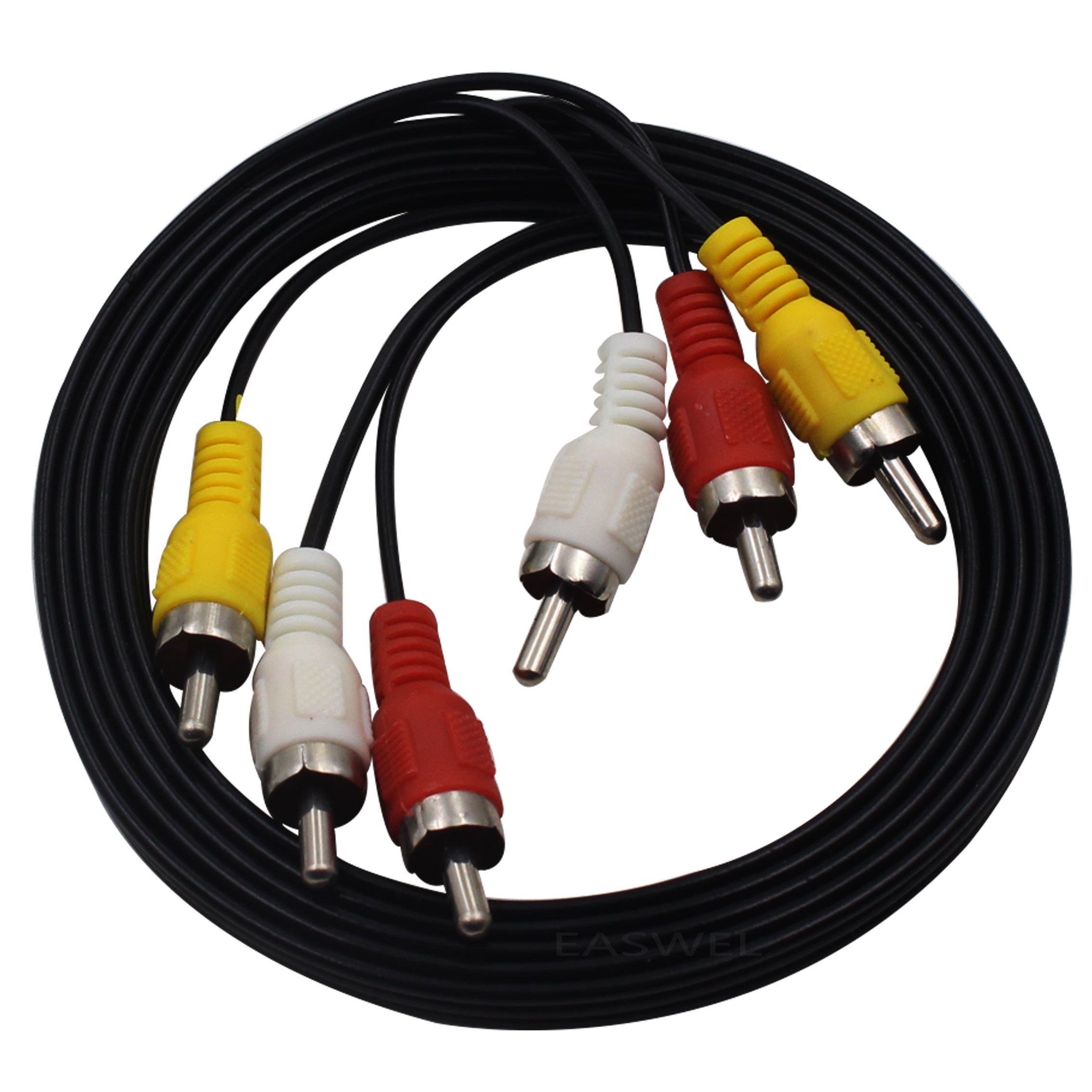 2019 Premium 3 RCA To 3 RCA Male To Male Composite Audio Video AV Cable