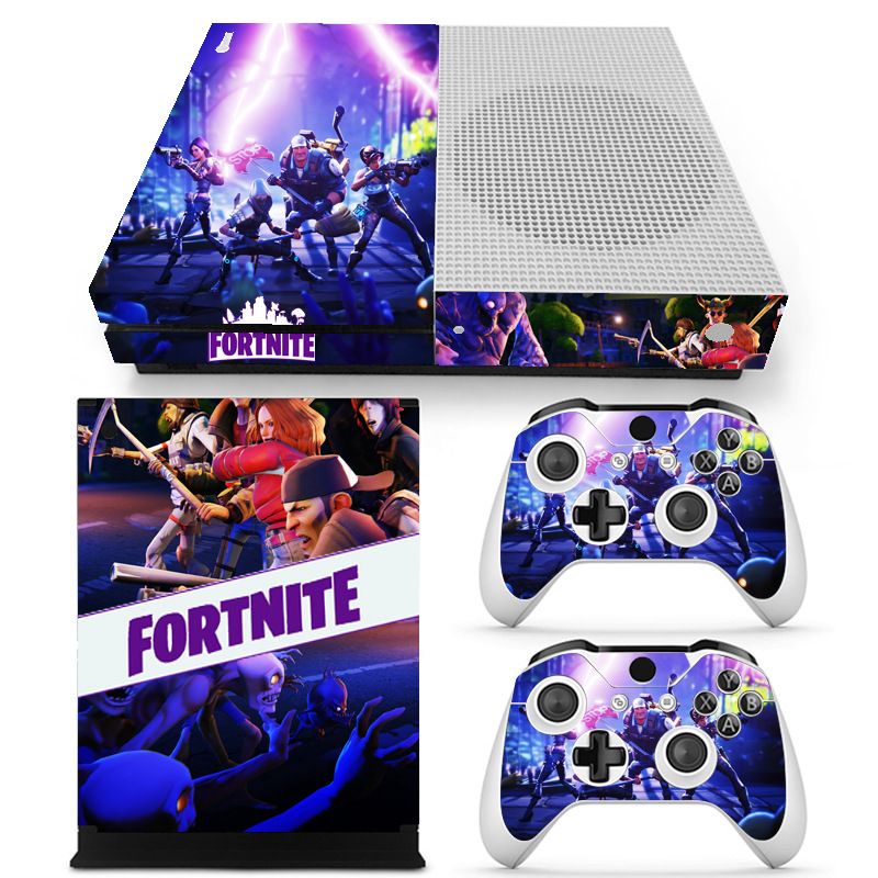 Game Fortnite Skin Sticker Decal For Microsoft Xbox One Slim Console And 2 Controllers - 