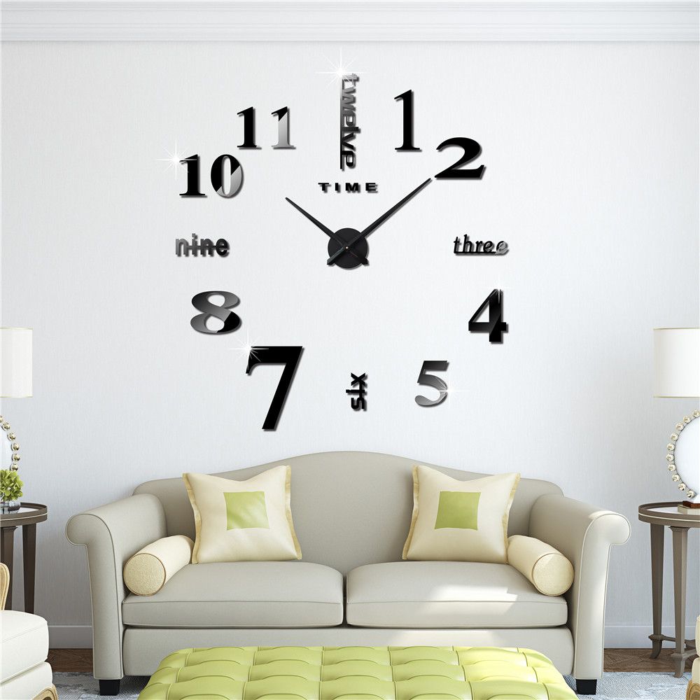 Großhandel Sonderangebot 3D Echt Große Wanduhr Wohnzimmer Diy Uhr ... Großhandel Sonderangebot 3D Echt Große Wanduhr Wohnzimmer Diy Uhr ...