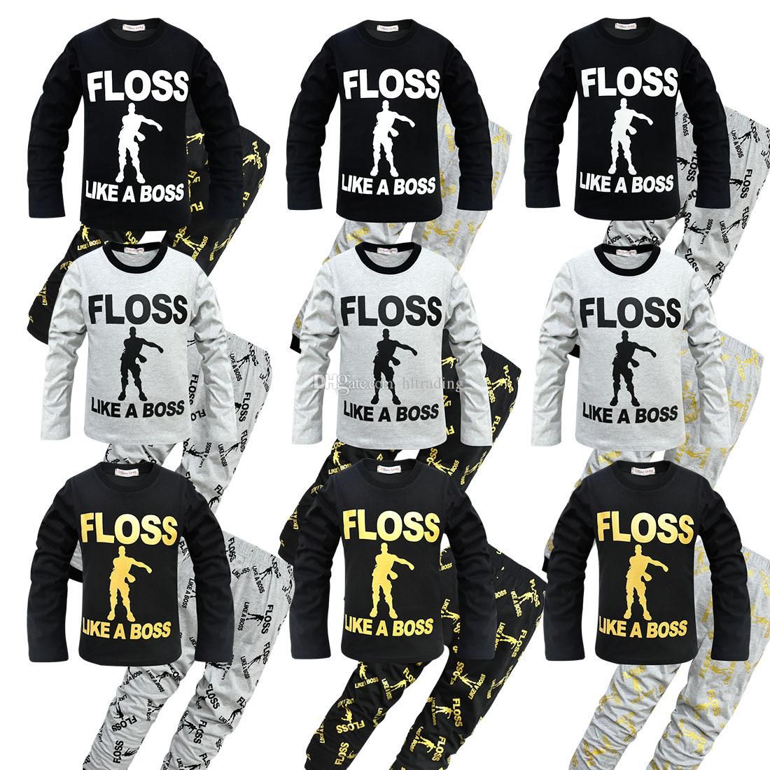 2019 fortnite baby boys outfits children floss like a boss print top pants 2019 spring autumn fashion boutique kids clothing sets c5783 from - fortnite floss like a boss png
