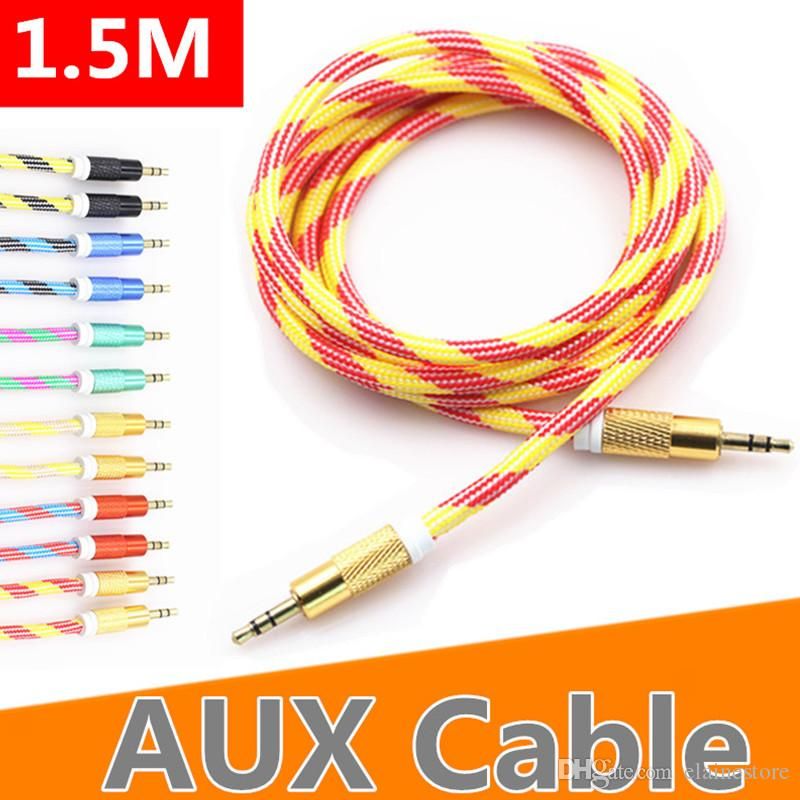 2021 2020 New AUX Cable 3.5mm OD 5.0 Thicker Nylon Braided Tangle Free