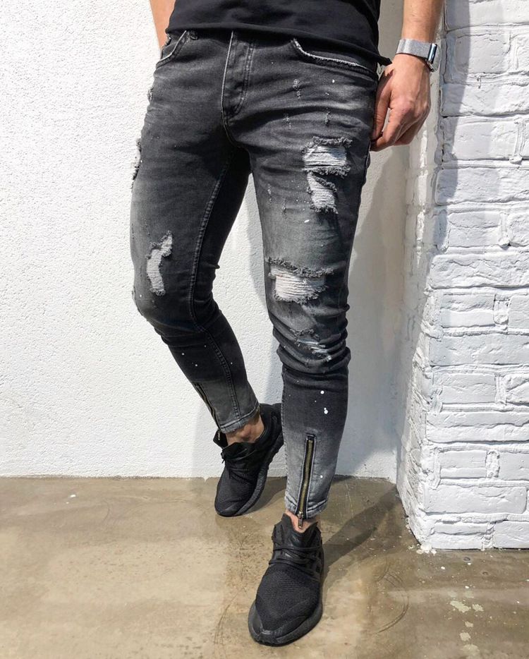 Damen Camouflage Jeans Knie Loch Gerissen Hosen Slim Fit Damen Camouflage Jeans Knie Loch Gerissen Hosen Slim Fit