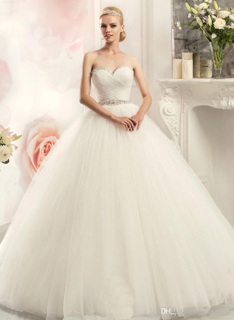 Discount Simple Style A Line Cheap Wedding Dresses Sweetheart Beaded