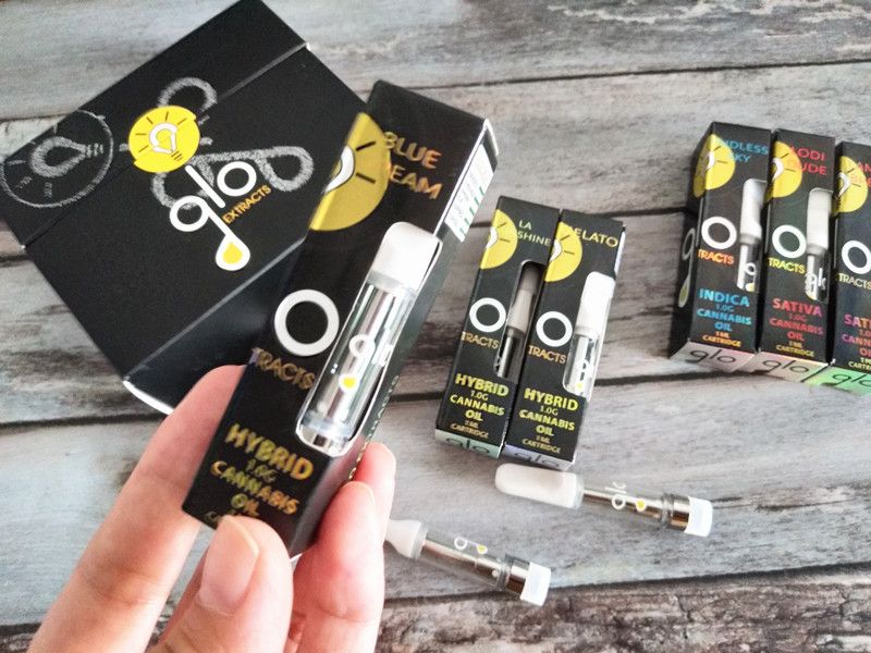 GLO Extracts Vape Carts 0.8ml 1.0ml 1 Gram Ceramic Coil Cartridge Tank