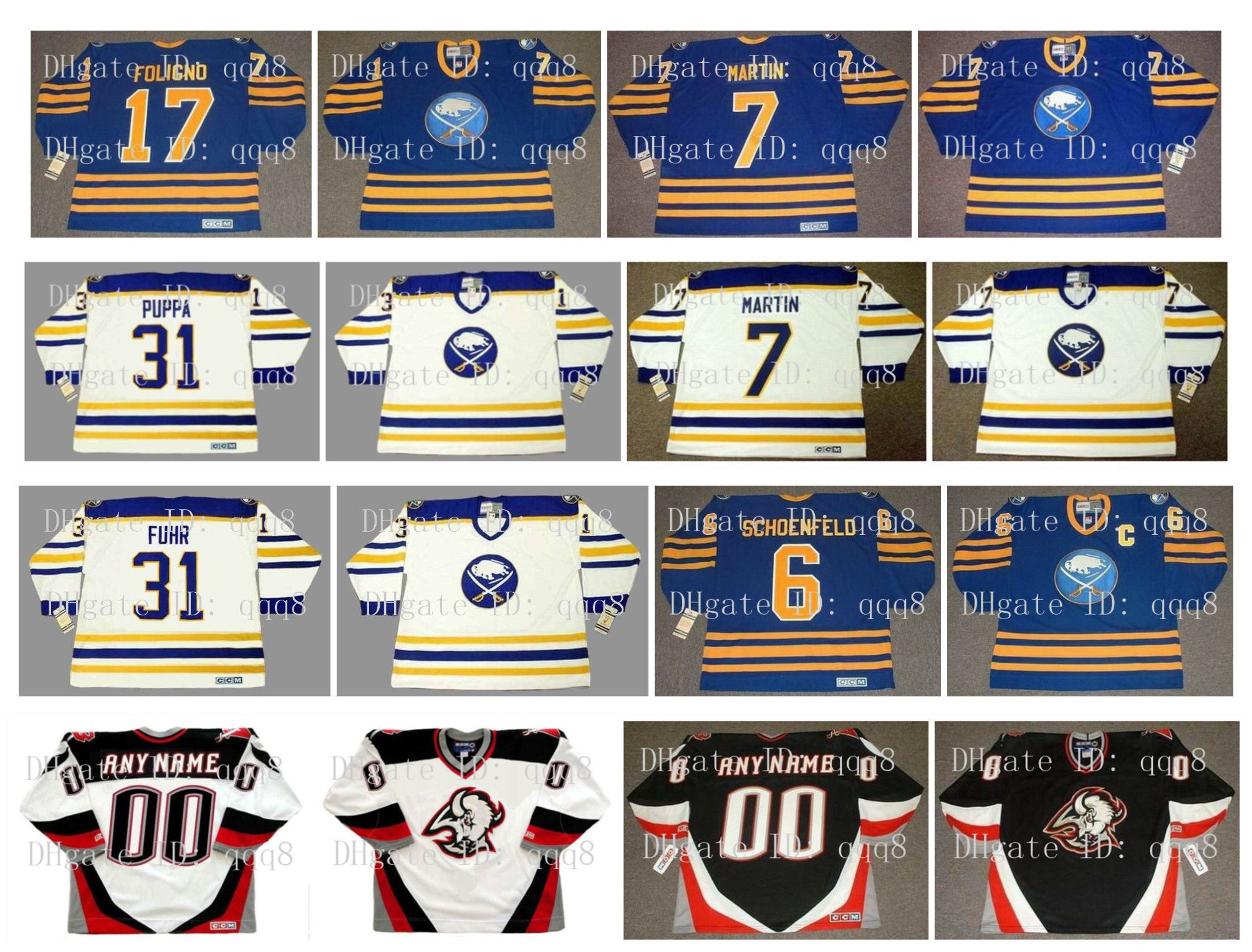 2020 Vintage Buffalo Sabres Jerseys 17 MIKE FOLIGNO 7 RICK MARTIN 31