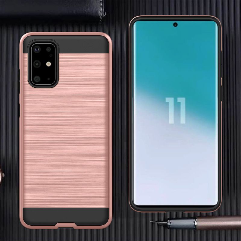 Brushed Design Slim Hybrid Armor Cell Phone Case For Samsung Galaxy S20