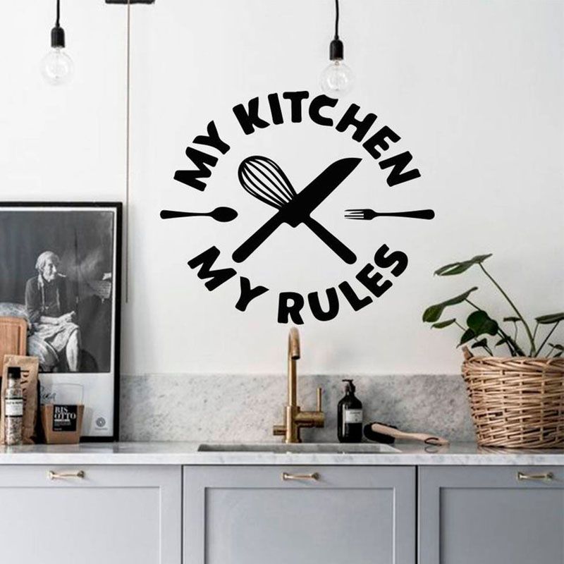 My Kitchen Rules Wall Decal E Vinyl Art Stickers Wallpaper Waterproof Home Decoration Living Room Murals