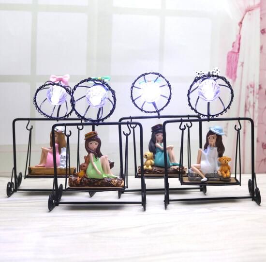Girl Swinging Wrought Iron Night Light Birthday Gift Home Gift Lighting Home Accessories Manufacturers Wholesale Fashion Popular