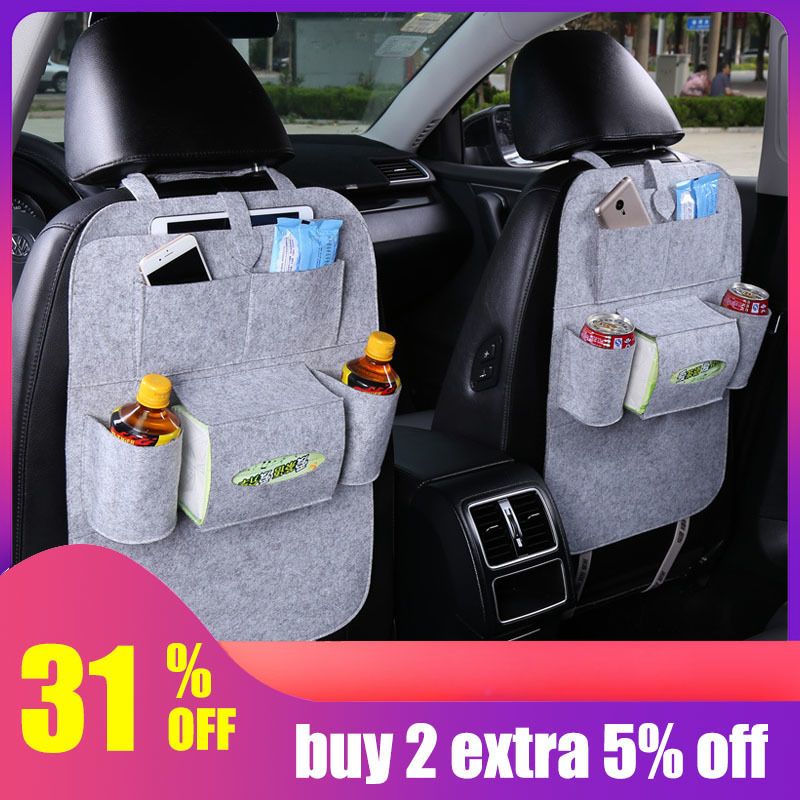 Car Back Seat Storage Organizer Trash Net Holder Multi Pocket Travel Bag Hanger For Auto Capacity Pouch 1pc