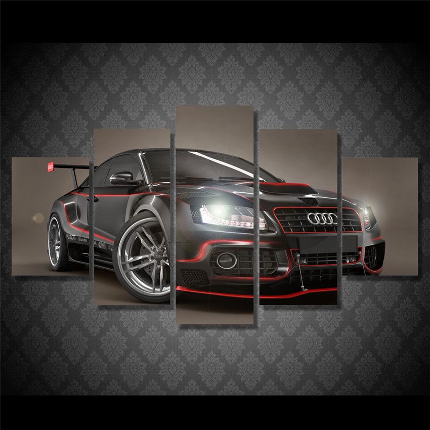 Compre Audi Carro Esportivo 5 Peças Hd Impressão De Lona Nova Casa