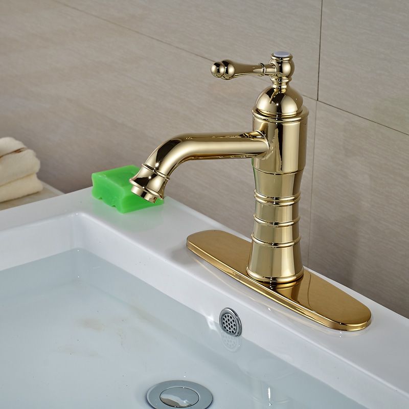 Contemporary Bathroom Sink Faucet W Hole Cover Plate Single Holder Mixer Taps