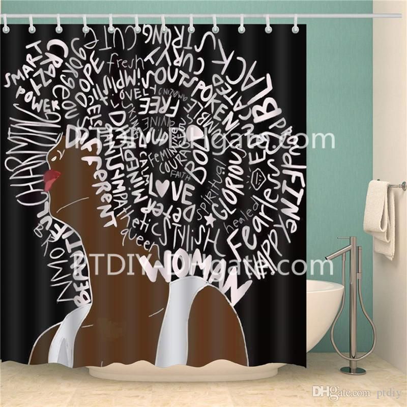 2019 Afro Black Girl Shower Curtain African American Women Hair 2019 Afro Black Girl Shower Curtain African American Women Hair Afrocentric From Ptdiy2 22 Dhgate Com
