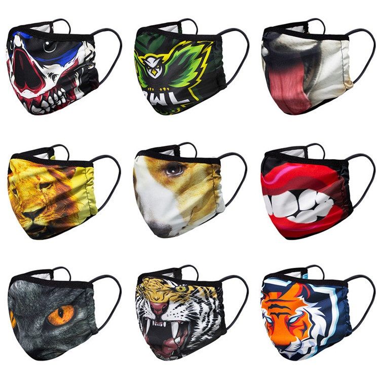 Download 2021 Hot Three Layer Cloth Animal Pattern Mask Dust Mask ...