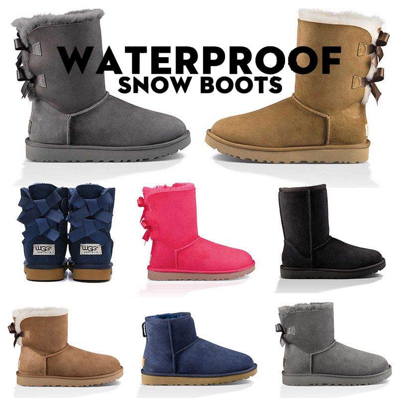 2019 Fashion Ug Waterproof Brown Australian Boot Women Ladies Winter Snow Boots Luxury Designer