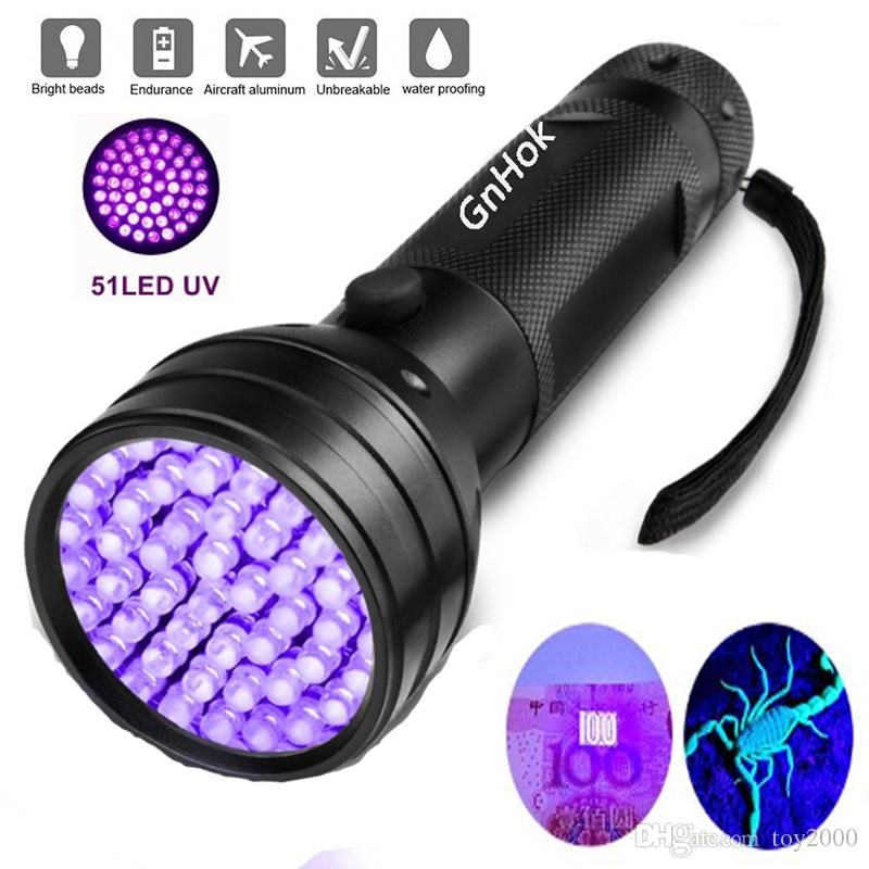 Alluminio UV Ultra Violetto 9 LED Luce Nera AAA Torcia Elettrica Luce Lampada UK