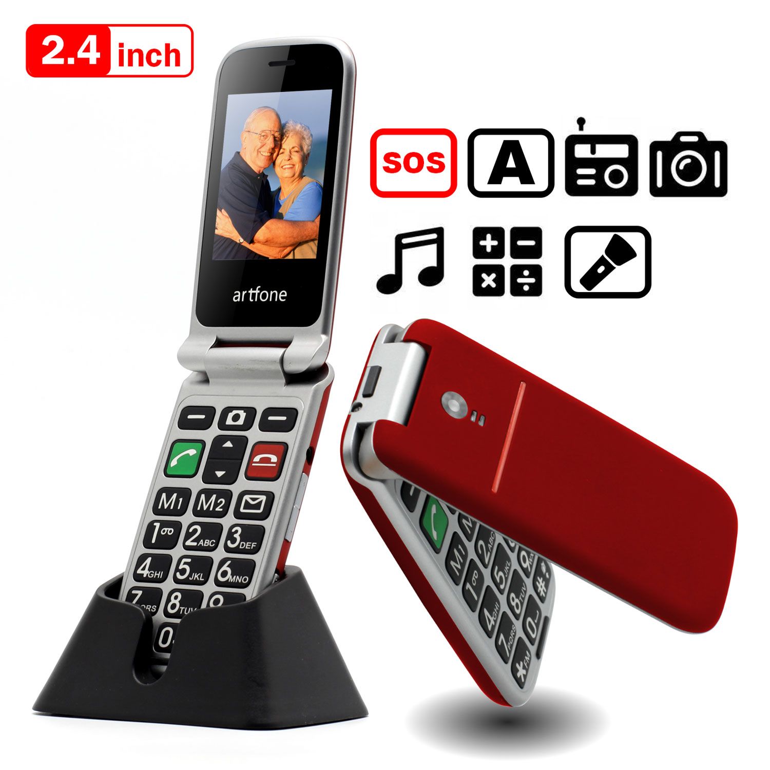 Best Clamshell Big Button Mobile Phones For Elderly, 2.4 Display
