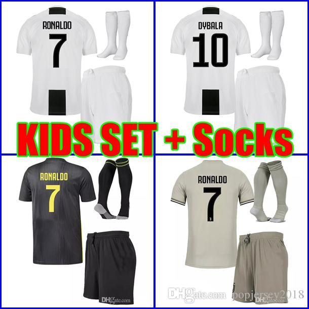 Dybala Juventus Home Youth Soccer Jersey /& Shorts /& Kit Bag Great Gift for Kids Boys Girls Football Jersey Juve Dybala #10