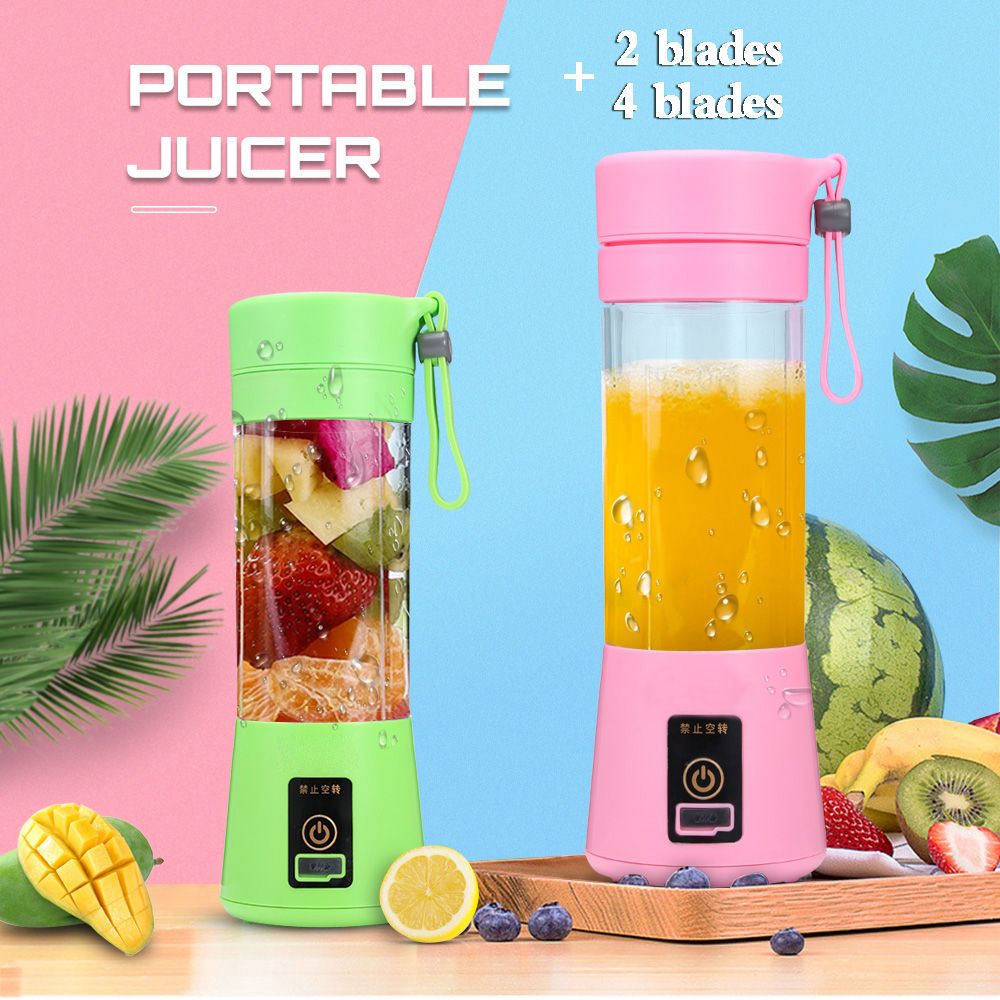 2020 Hand Portable Blender Travel Cup 2/4 Blades Personal Electric