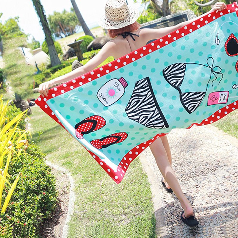 Bikini Summer Beach Towel Microfiber Absorbent Printed Bath Towels