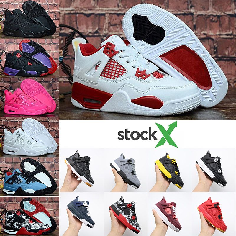 Withstockx Jumpman 4 Kids Basketball Shoes Children Retro Jordan 4