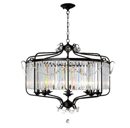 Modern Luxury E14 Gold Black Iron Crystal Glass Led Chandelier Lighting Fixtures For Loft Staircase Living Room Bathroom Lamp Llfa