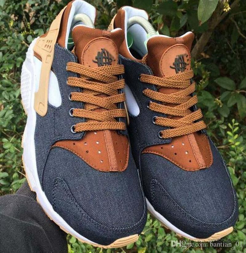 2018 Huarache ID Custom Breathe Running Shoes Men Women Navy Blue Tan Fashion Huaraches 