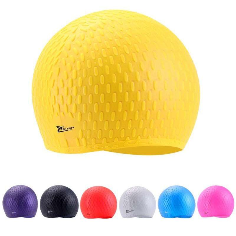 1PCS Unisex Elastic Swimming Cap Silicone Bathing Swim Waterproof Hat Caps Cover