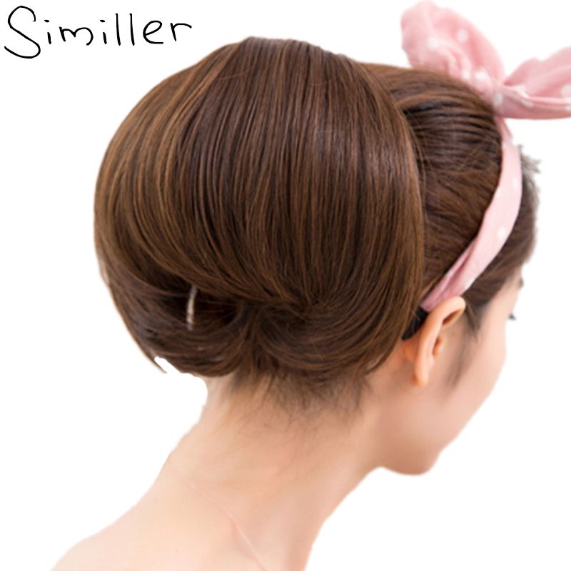 2019 Synthetic Hair Bun Curly Chignon Clip In Hairpiece Up