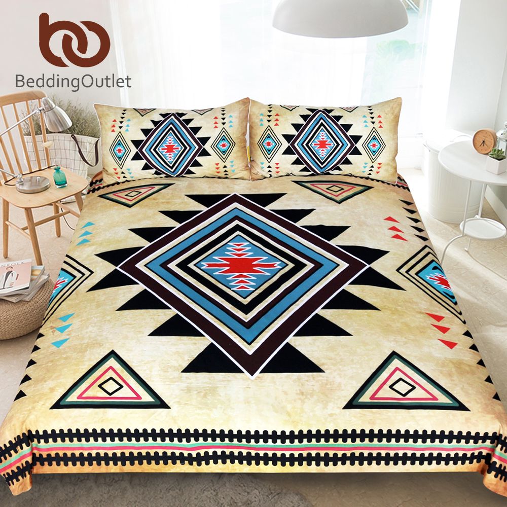 Bedding Geometric Printed Set Queen Size Duvet Cover Southwest Native American Bedclothes Aztec 3pcs Home Textiles