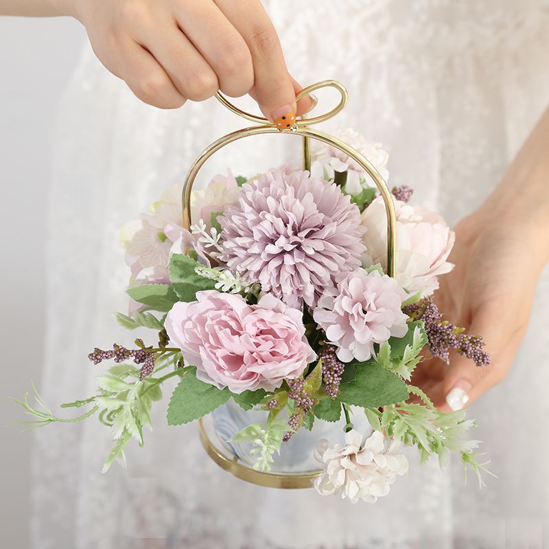 Nordiques Petites Fleurs Pures Et Fraîches Et Hortensias En Pot Fleurs Séchées Fleurs Artificielles Simulation Fleurs Bouquets De Fleurs D