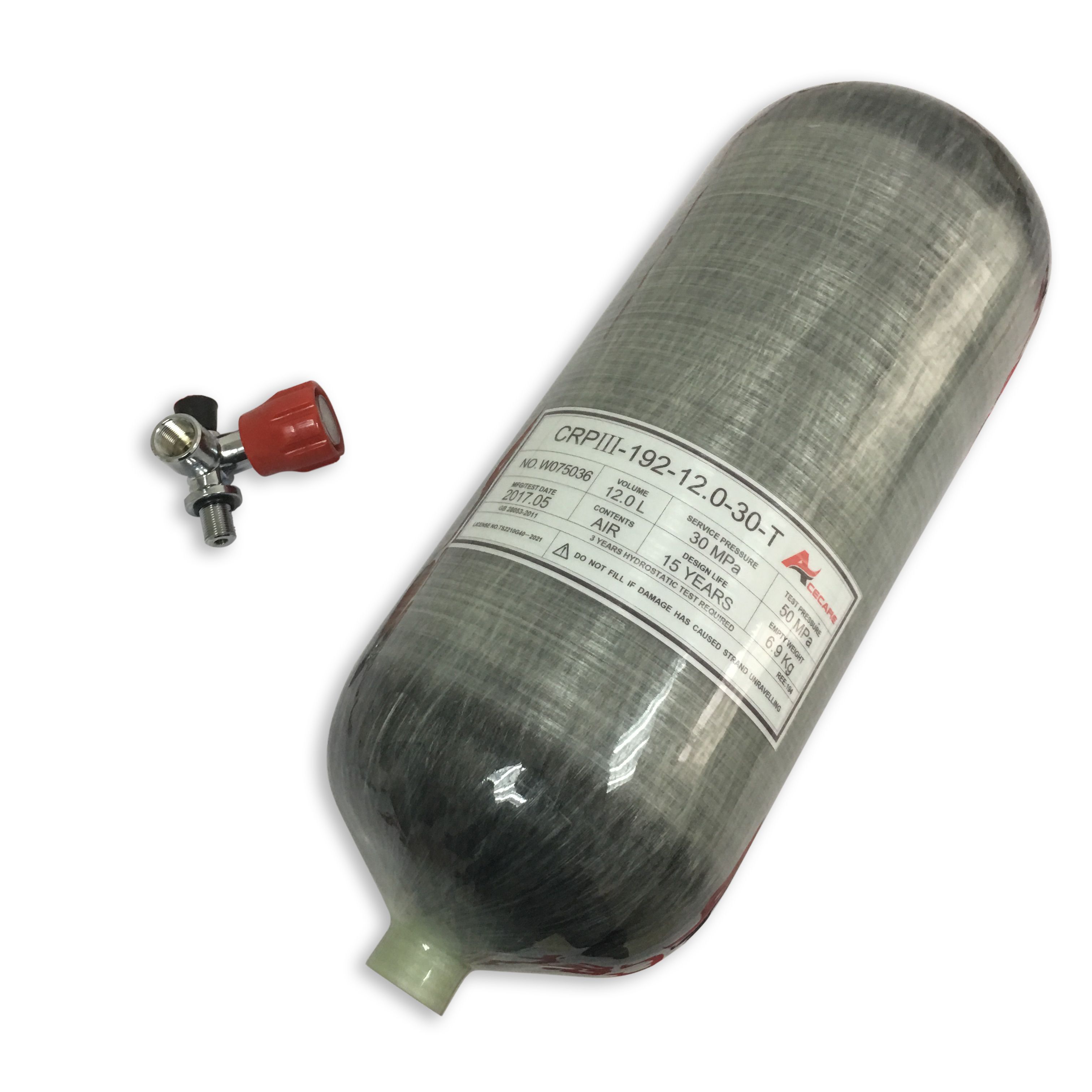 2020 12L 300bar 4500psi Compressed Air BIG Carbon Fiber Cylinder For