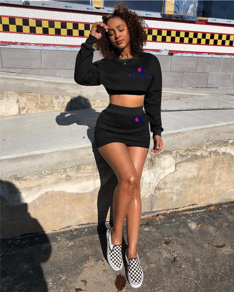 crop top hoodie with skirt