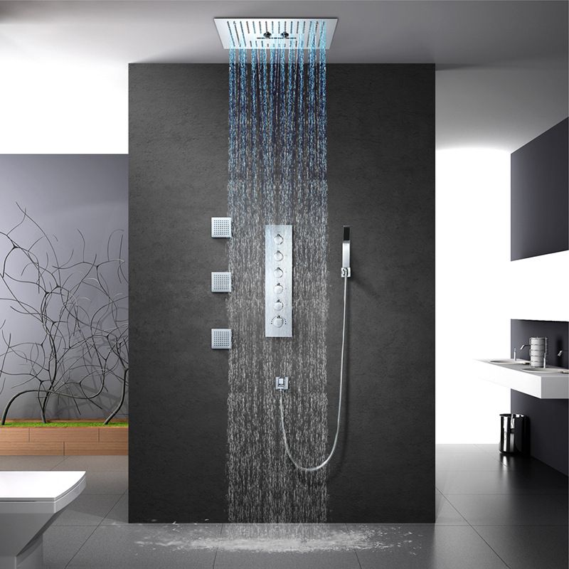 Hand Shower Flush Mounted Led Rain Shower Head 300 X 300 Mm