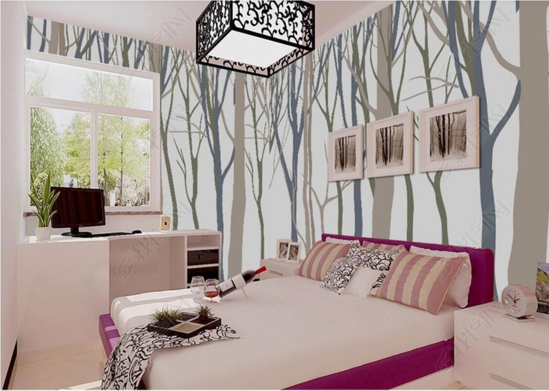 3d Wallpaper Custom Photo Mural Abstract Trees Simple Fashion Dynamic Bedroom Interior Wallpaper