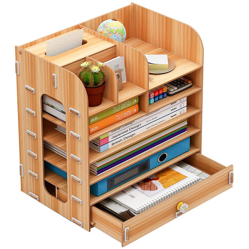 Desktop Storage Box Wooden Office Multi Layer File Rack Creative Supplies Bar Book Organizer Mx01251517