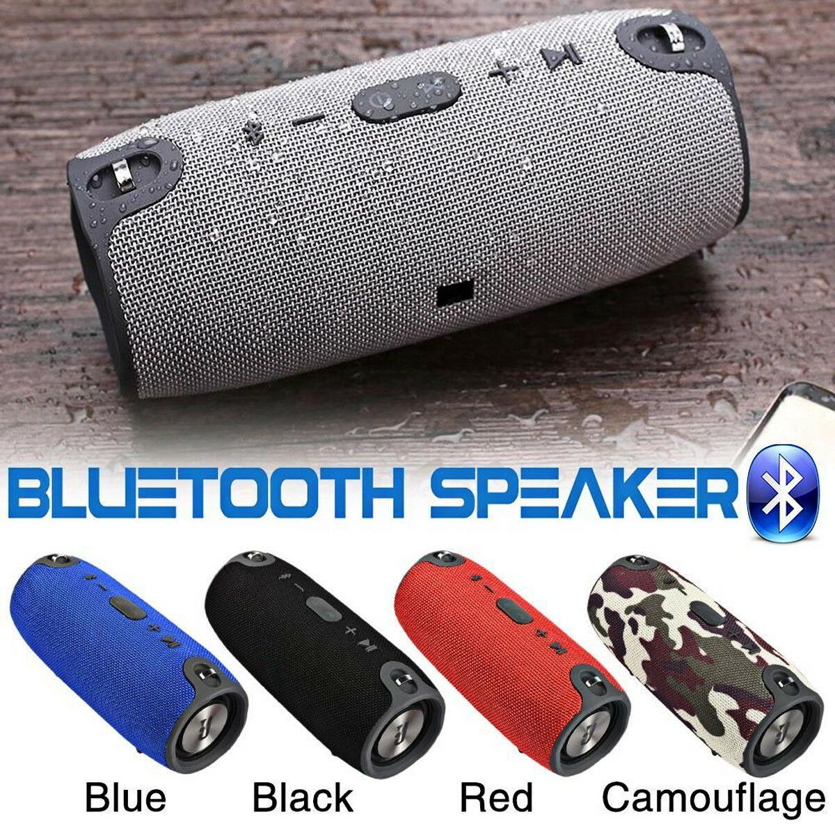 New!Wireless Bluetooth Speaker Waterproof Outdoor Stereo Bass USB FM Radio Audio
