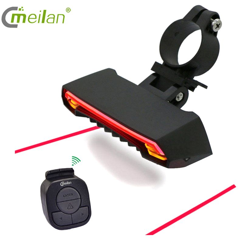 2021 Wireless Bike Light Brake Bicycle Rear Light Laser Tail Lamp Smart