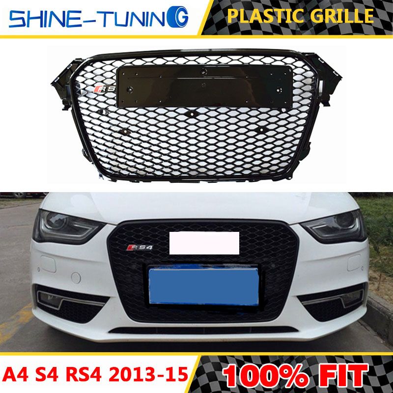 2019 Rs4 A4 B8 Grill Abs Black Painted Front Honey Mesh Grille